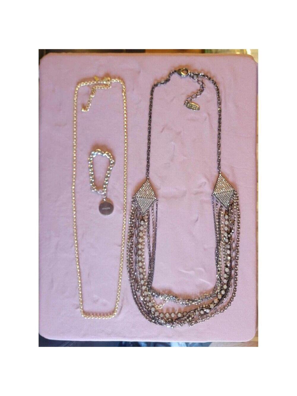 Chico's Layered Chain And Rhinestone Necklace Lot